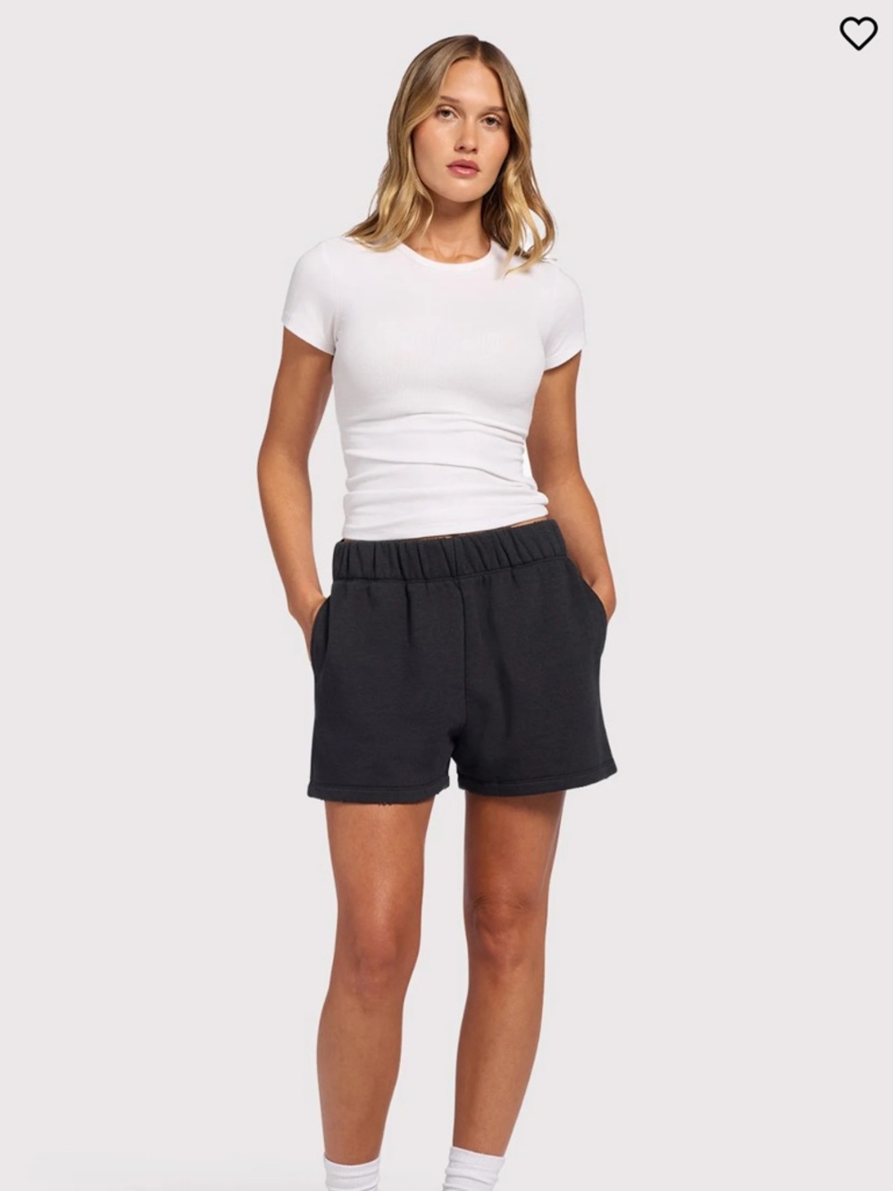 nuuds Vintage Fleece Shorts Black Elastic-Waist